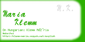 maria klemm business card